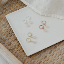 Zia Hoops Rose Quartz
