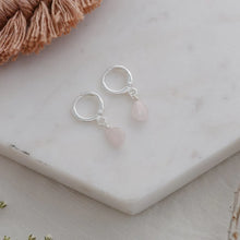 Zia Hoops Rose Quartz