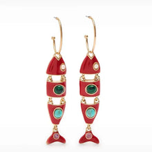 Red hook fish earring