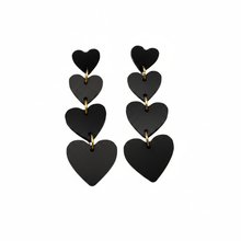 Black Heart Pillar Earrings
