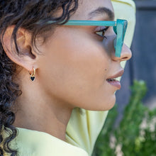 Heart Enamel Huggie Hoop Earrings