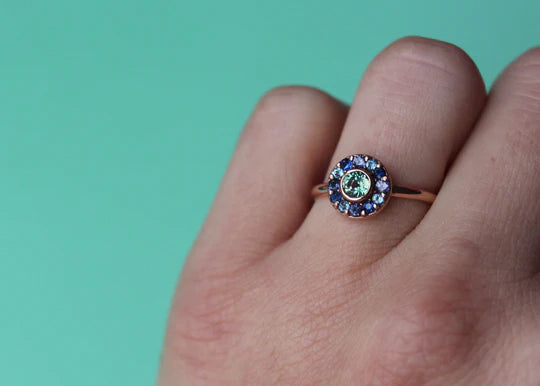 Coloured Sapphire & Blue Topaz Ring
