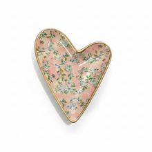 Heart Floral Ceramic Tray - White Background