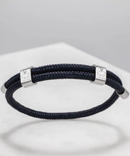 Little Lewis DBL Navy Silver Bracelet