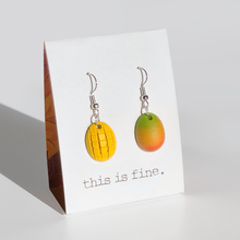 pair of 3D printed mango dangle earrings