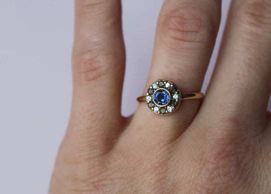 Coloured Sapphire & Smokey Quartz Ring