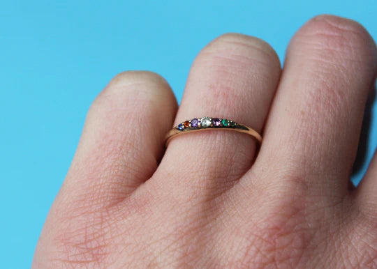 Coloured Sapphire, Citrine & Amethyst Ring