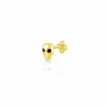 Skull Earring with Black Cubic Zirconia Eyes