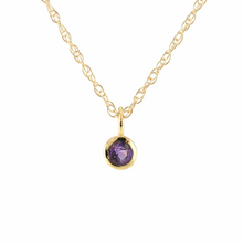 Kris Nations Amethyst Charm Necklace Gold N778-G-AME
