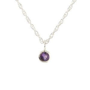 Kris Nations Amethyst Charm Necklace Silver N778-S-AME