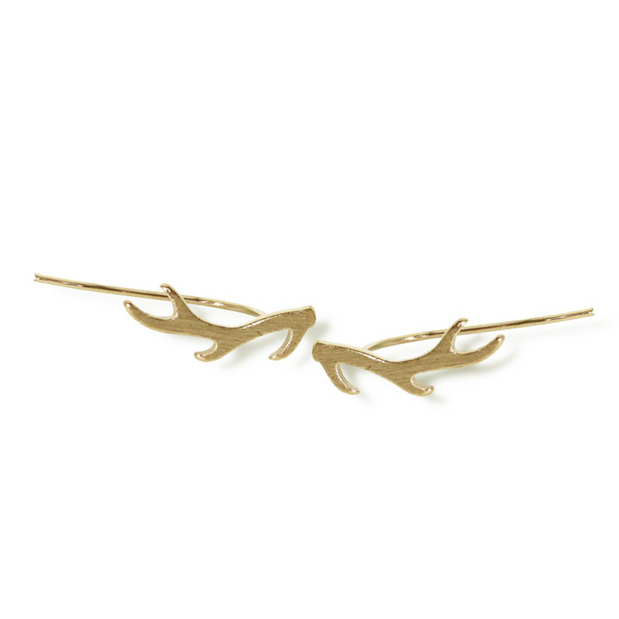 jj+rr Antler Earrings Gold 7E22-G