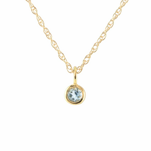 Kris Nations Aquamarine Charm Necklace Gold N778-G-AQUA