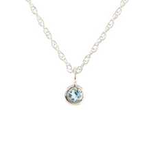 Kris Nations Aquamarine Charm Necklace Silver N778-S-AQUA