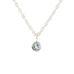 Kris Nations Aquamarine Charm Necklace Silver N778-S-AQUA