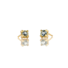 Kris Nations Aquamarine Prong Set Studs Gold E669-G-AQUA