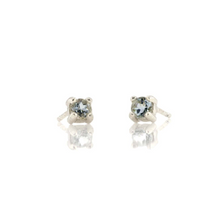 Kris Nations Aquamarine Prong Set Studs Silver E669-S-AQUA