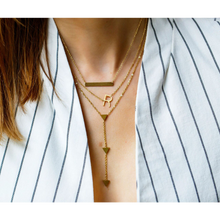 jj+rr Asymmetrical Initial Necklace 'R' Gold 9N10GR