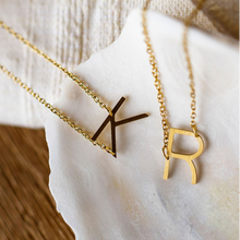 jj+rr Asymmetrical Initial Necklace 9N10