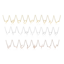 jj+rr Asymmetrical Initial Necklace 9N10