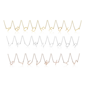 jj+rr Asymmetrical Initial Necklace 9N10