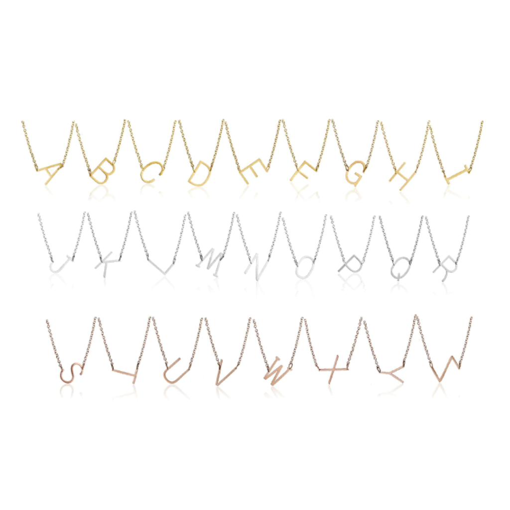 jj+rr Asymmetrical Initial Necklace 9N10