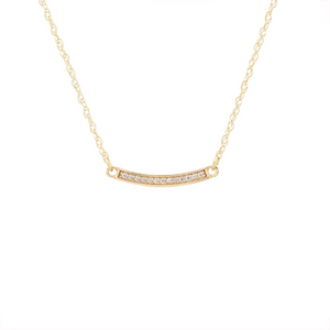 Kris Nations Bar Pave Necklace Gold N836-G