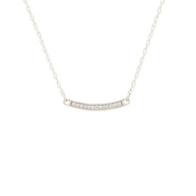 Kris Nations Bar Pave Necklace Silver N836-S