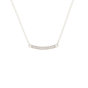 Kris Nations Bar Pave Necklace Silver N836-S