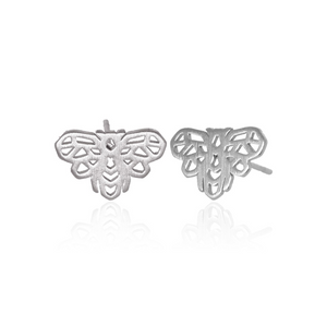 jj+rr Bee Origami Studs Silver 7E4-S