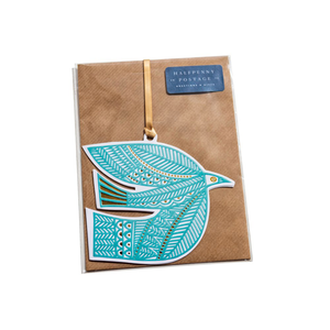 Halfpenny Postage Bird Blue Paper Decoration XHP21042CY