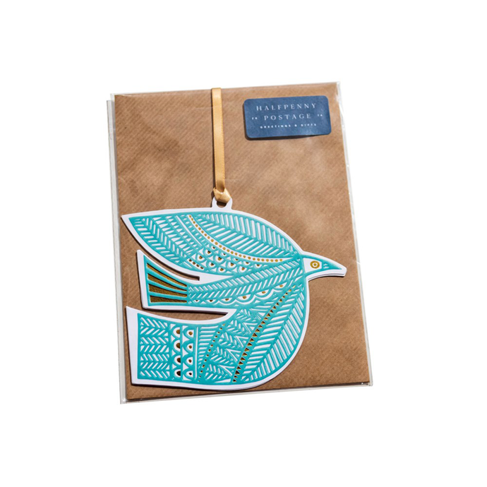 Halfpenny Postage Bird Blue Paper Decoration XHP21042CY
