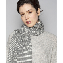 Foxford Woollen Mills Studio Birdseye Oxford Grey & White Lambswool Scarf 4320/C3