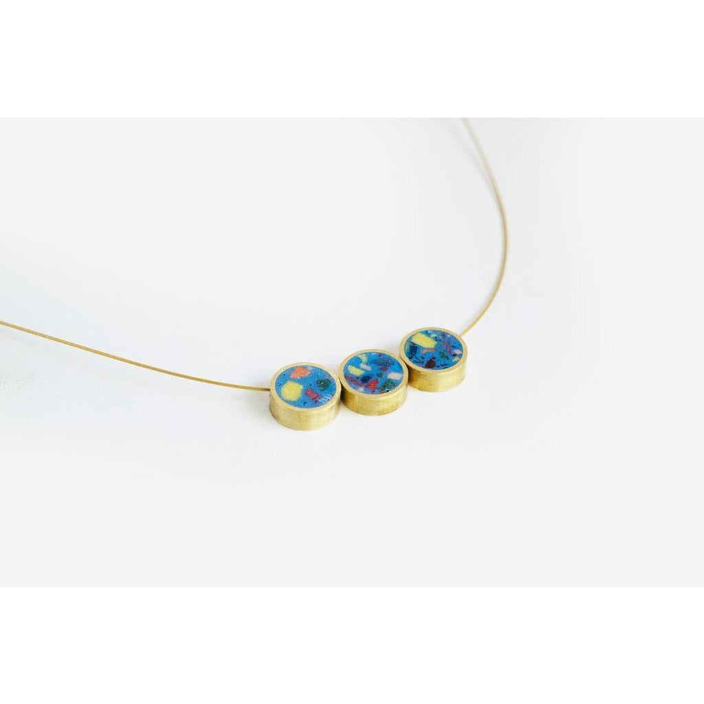 dconstruct Confetti Concrete Trio Necklace Blue CON-J-BR-N-TRIO-CBLU-16