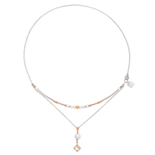 Coeur de Lion Brilliant Square Pearl Layer Necklace 6009-10-1723