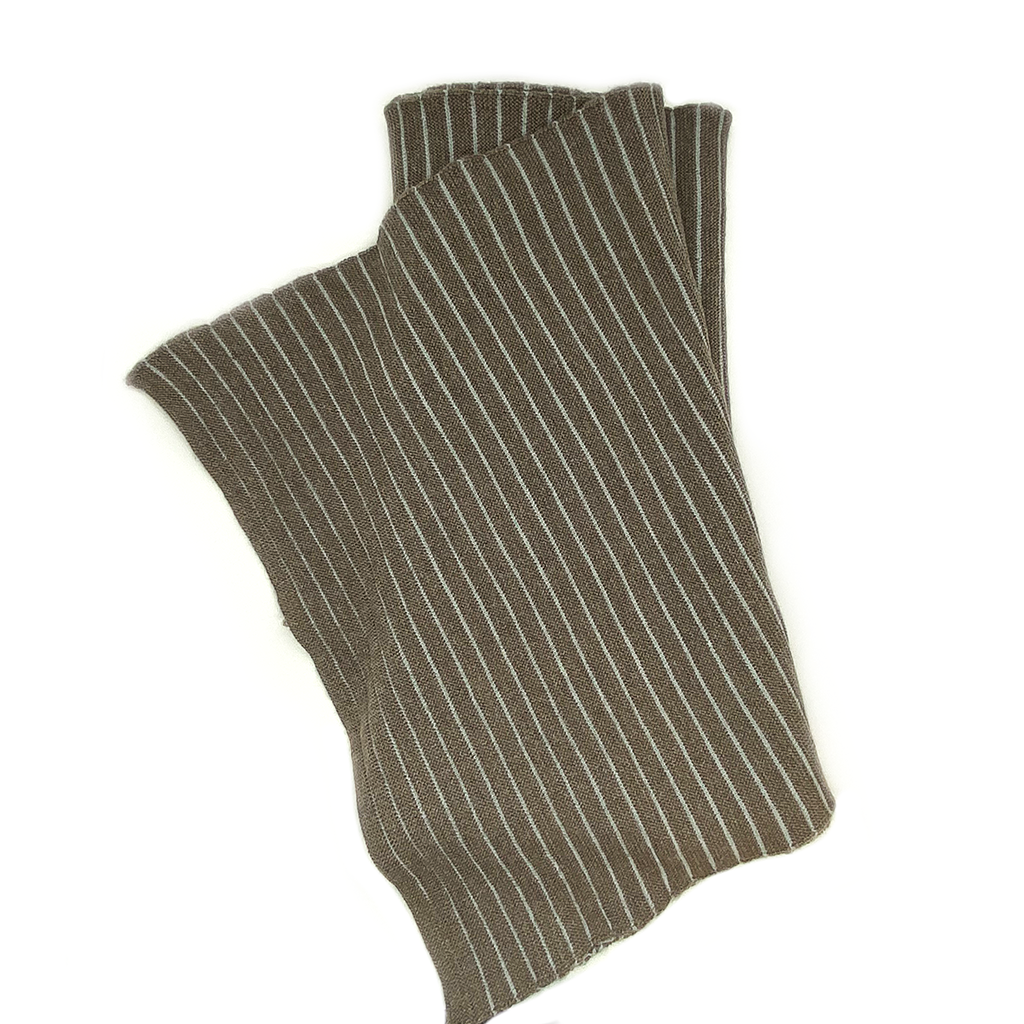 Katie Mawson Brown Striped Garter Stitch Scarf KMASC10LEATHER