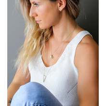 jj+rr Brushed Double Disc Gold Necklace 4N402-G