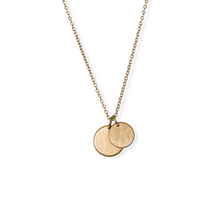 jj+rr Brushed Double Disc Gold Necklace 4N402-G