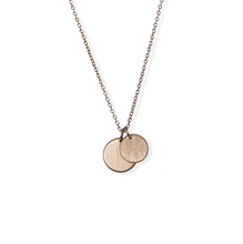 jj+rr Brushed Double Disc Rose Gold Necklace 4N402-RG