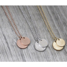 jj+rr Brushed Double Disc Necklace 4N402
