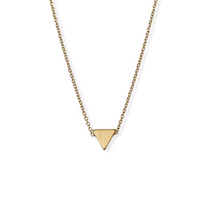 jj+rr Brushed Triangle Necklace Gold 4N401-G