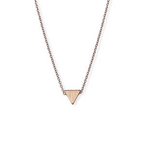 jj+rr Brushed Triangle Necklace Rose Gold 4N401-RG