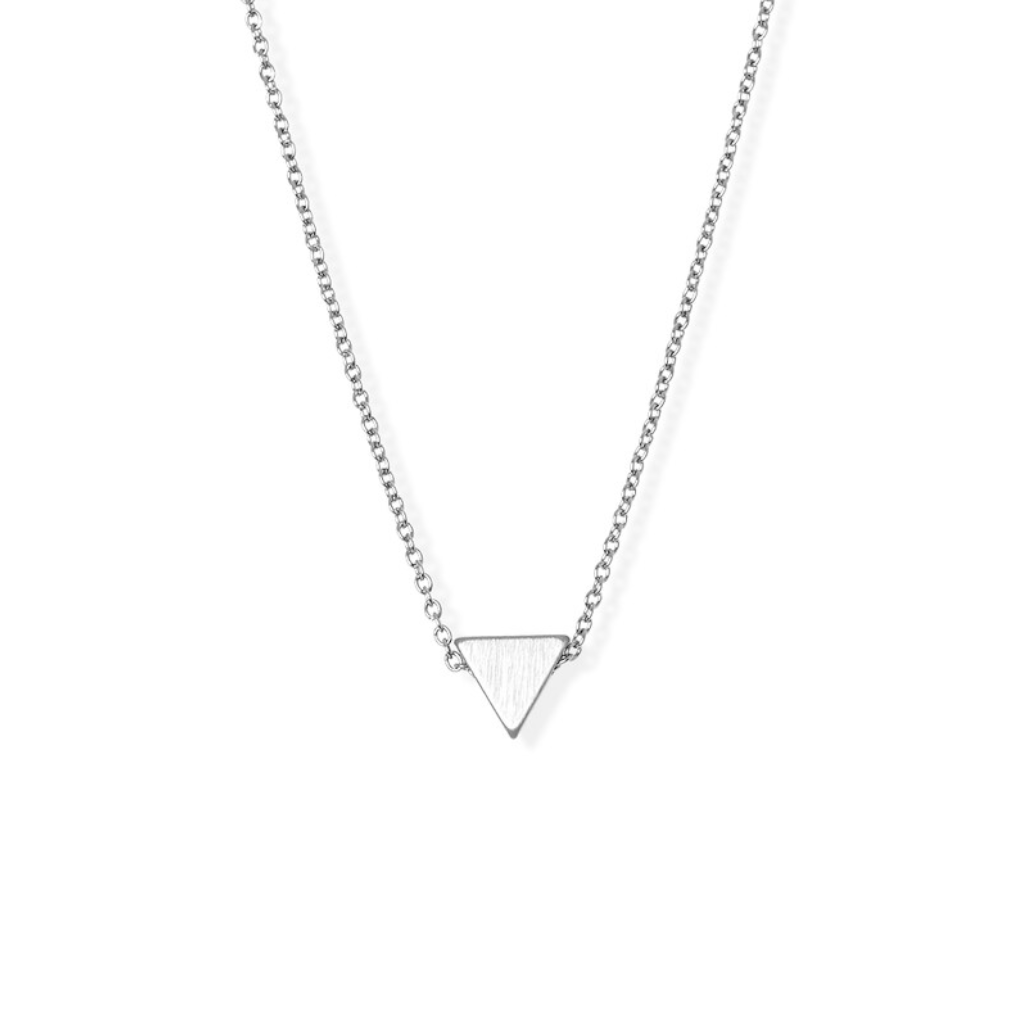 jj+rr Brushed Triangle Necklace Silver 4N401-S
