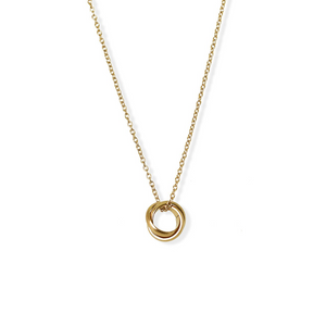 jj+rr Brushed Triple Ring Necklace Gold 4N25-G