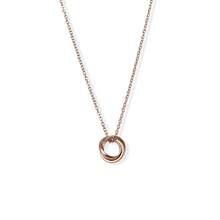 jj+rr Brushed Triple Ring Necklace Rose Gold 4N25-RG