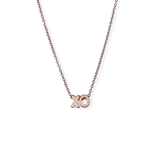 jj+rr Brushed "XO" Necklace Rose Gold 4N535-RG