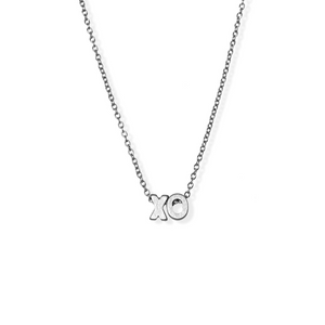 jj+rr Brushed "XO" Necklace Silver 4N535-S