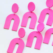Slow Day Studios Bubblegum Pink Arch Dangle Earrings