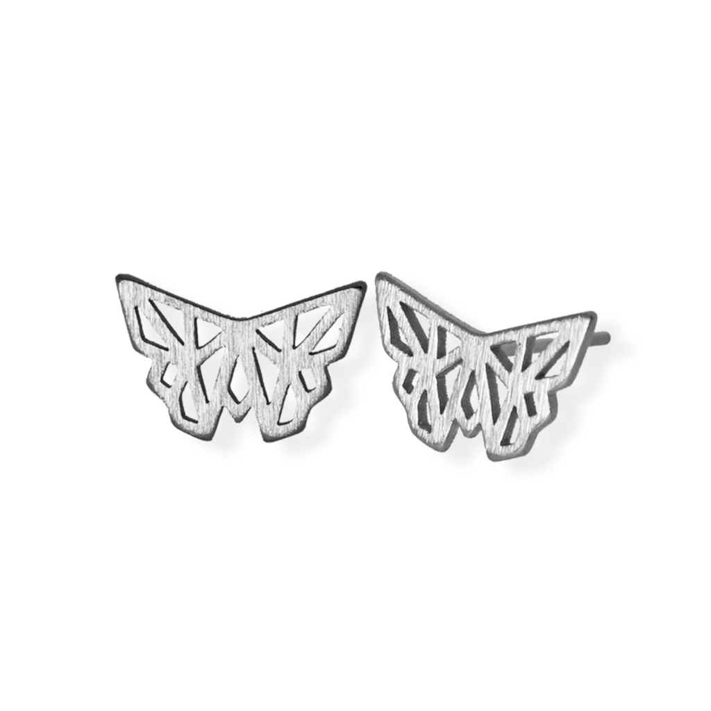 jj+rr Butterfly Origami Studs Silver 7E2-S