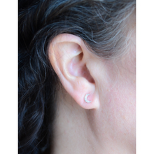 AJS CZ Crescent Moon Studs Silver N383-E SS MOON