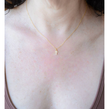 AJS CZ Cross Necklace Gold N383 GP CROSS